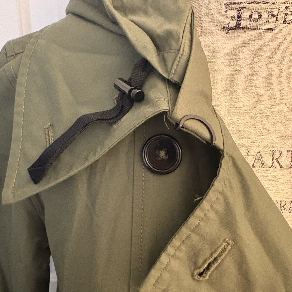 Kate Spade Olive Double-Breasted Trench Coat - Picture 4 of 12